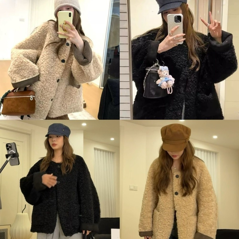 【Ảnh Thật Shop】Áo Khoác Lông Cừu Lót Da lộn ,Áo khoác Nữ Dáng Dài Rộg Qua Môg ,Hàng Chuẩn QC | BigBuy360 - bigbuy360.vn