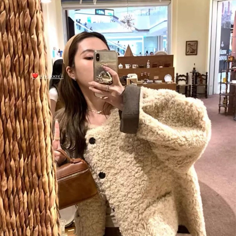 【Ảnh Thật Shop】Áo Khoác Lông Cừu Lót Da lộn ,Áo khoác Nữ Dáng Dài Rộg Qua Môg ,Hàng Chuẩn QC | BigBuy360 - bigbuy360.vn