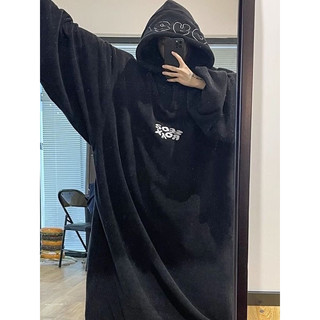 Váy Hoodie Mũ Dáng Dài Lông Mịn Hottrend