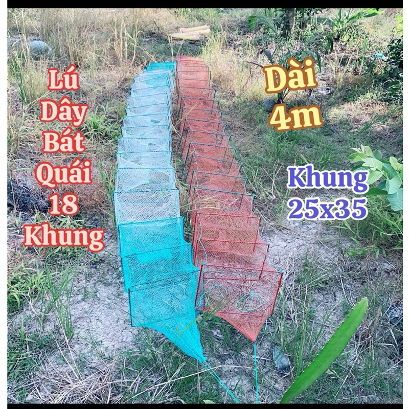 Lú bát quái, lú 12 cửa ngục 18 khung (25 x 35cm) dài 4m. mắt lưới 1,5p(0,7cm)