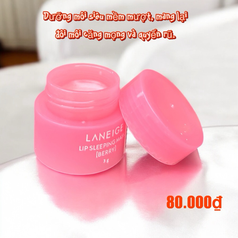 Mặt Nạ Ngủ Môi Laneige, Mặt Nạ Ngủ Môi Dưỡng Ẩm, Căng Bóng Mềm Mịn Hương Dâu Laneige Lip Sleeping Ma