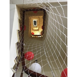 Lưới chắn cầu thang an toàn cho trẻ em, nhiều kích cỡ, MÀU TRẮNG, tặng kèm dây buộc