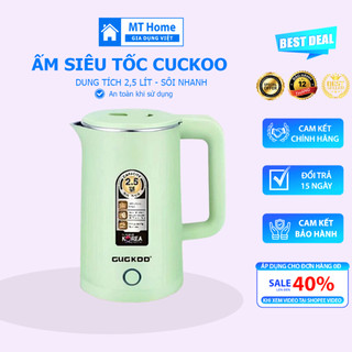 Ấm Siêu Tốc CUCKOO 2IN1, Ấm Đun Nước Kèm Bình Giữ Nhiệt, Chống Nóng Chống Giật Tự Ngắt, Dung Tích 2,5L Công Suất 1500W