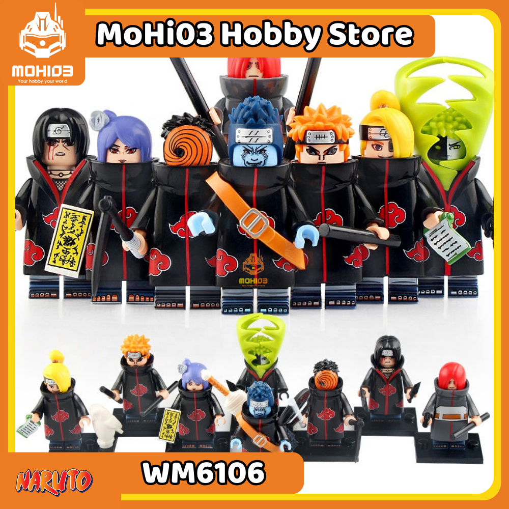 Mô Hình Naruto Minifigure Naruto WM6106 - Mô Hình Lắp Ráp Các Nhân Vật Itachi Sasuke Madara Kisame A