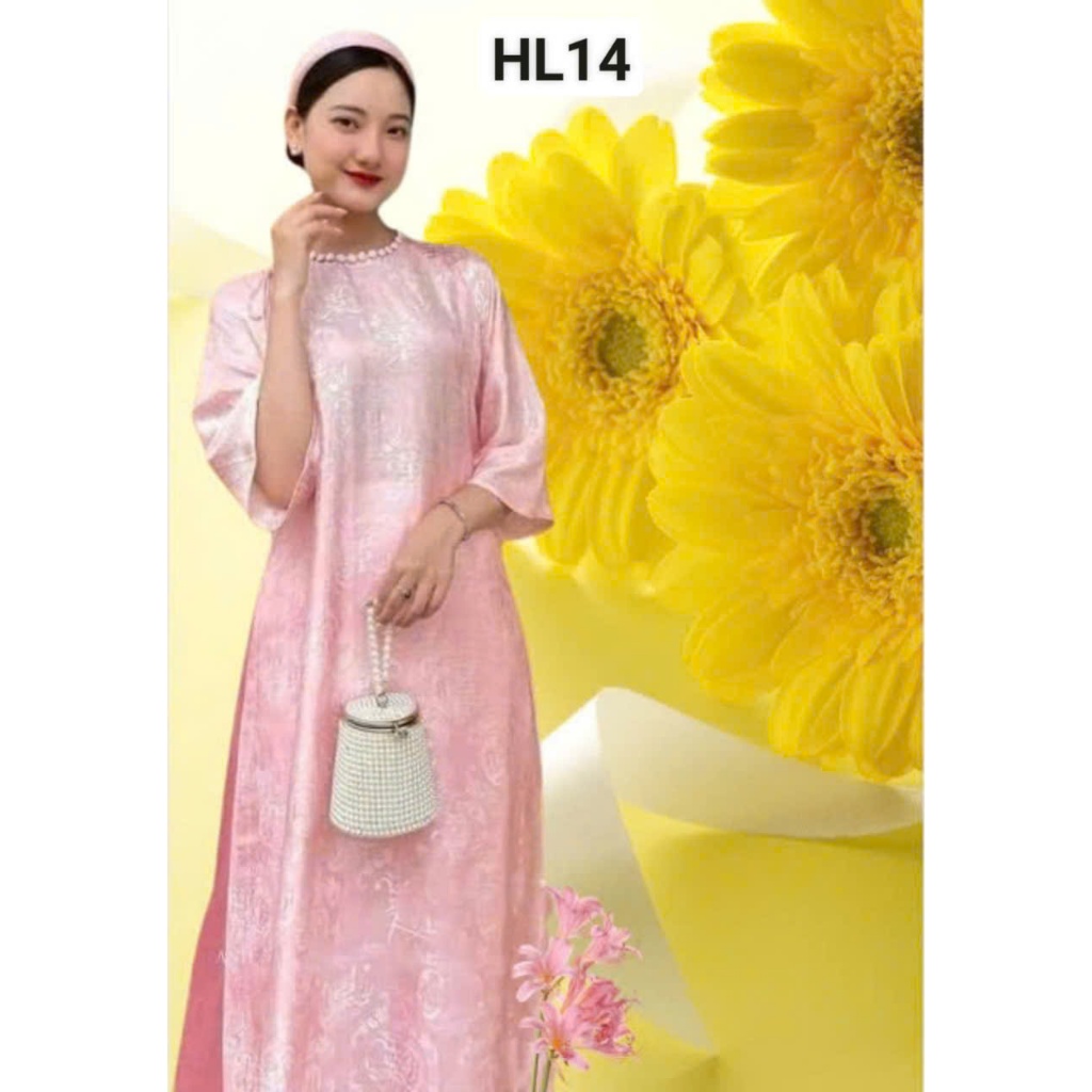 Áo dài suông thọ dơi hồng HL14