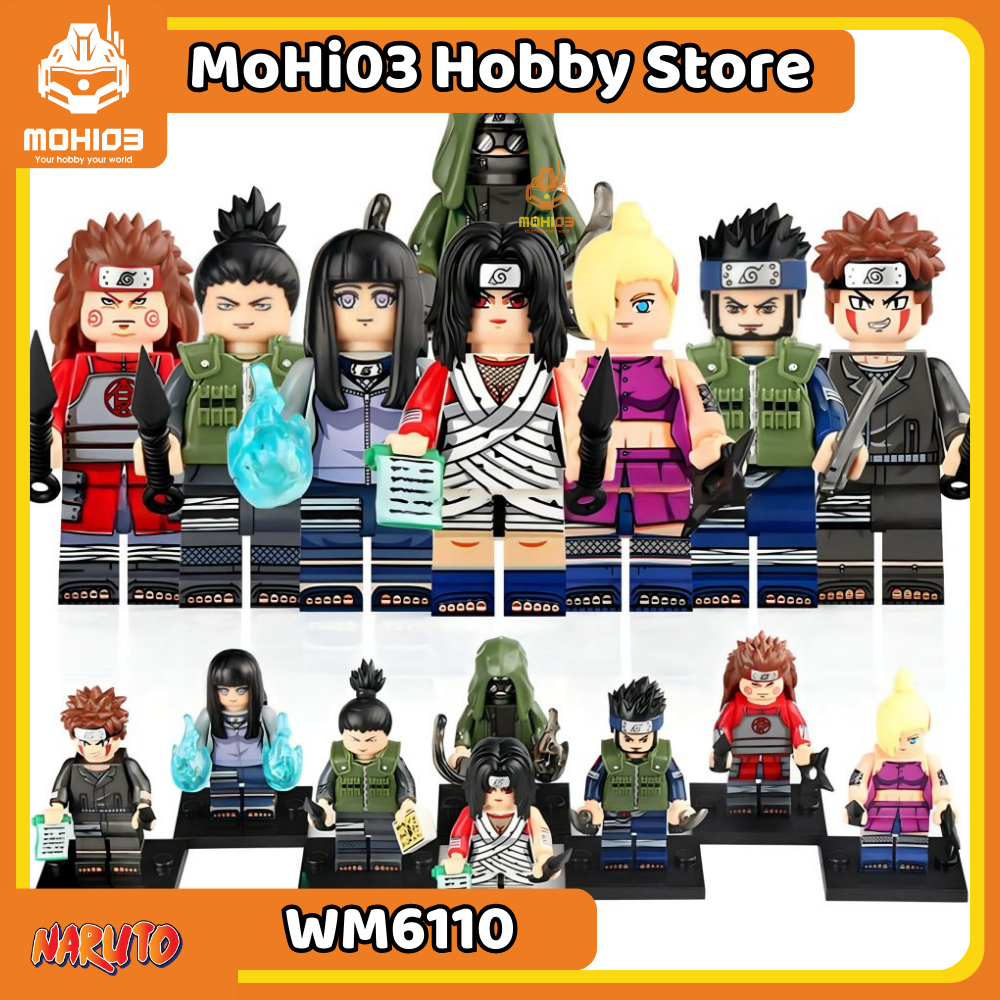 Mô Hình Naruto Minifigure Naruto WM6110 - Mô Hình Lắp Ráp Các Nhân Vật Kiba Hinata Shino Shikamaru I