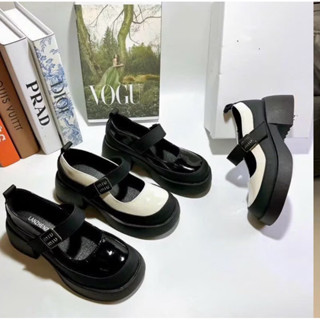 Giày lolita nữ miu quai ngang dán da mềm, giày búp bê nữ Mary Jane gót vuông đế cao 5cm cực êm