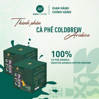 Cà phê Cold Brew HANCOFFEE ủ lạnh nguyên chất không đường 20g x 10 gói cafe