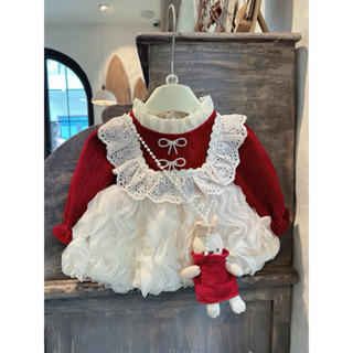   TẶNG THỎ  Váy tiểu thư voan sóng cho bé gái size 5-17kg 