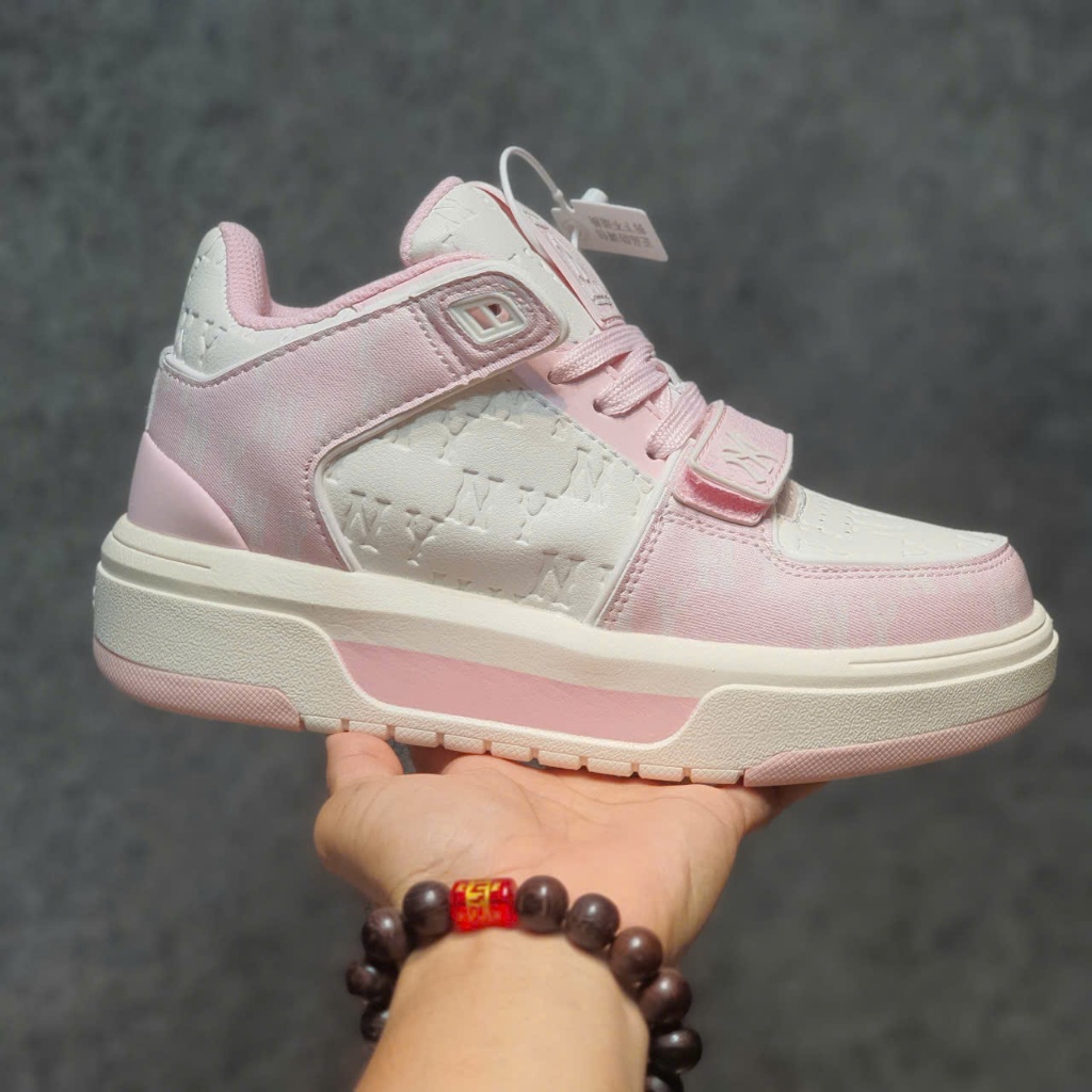 GIÀY MLB LINER HỒNG NỮ,MLB Chunky Liner Mid Classic Monogram NY Pink giày mlb line hồng 36-39