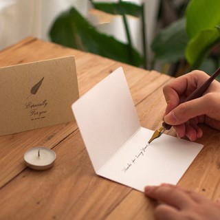 Thiệp Giấy Kraft Viết Tay Phong Cách Retro, Thiệp Tặng Sinh Nhật, Chúc Mừng - Chính Hãng SOYAMOO