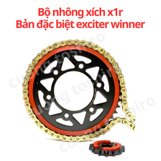 Nhông xích sên đĩa chính hãng X1r lắp exciter150 155, winner, winnerx hàng chất lượng cao bảo hành 20000km mẫu 2025