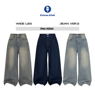 Calem Club - Quần Jean Ống Rộng VER.2 WIDE LEG tôn dáng cạp cao form unisex nam nữ