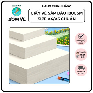 [XÓM VẼ] Giấy Canson 180gsm vân mịn, vẽ sáp dầu Oil Pastel chuyên dụng, kích thước A4/A5.