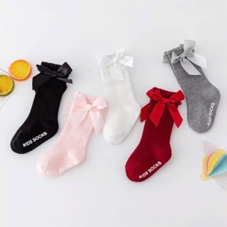 Tất dài đến gối đính Nơ có chống trượt cho bé