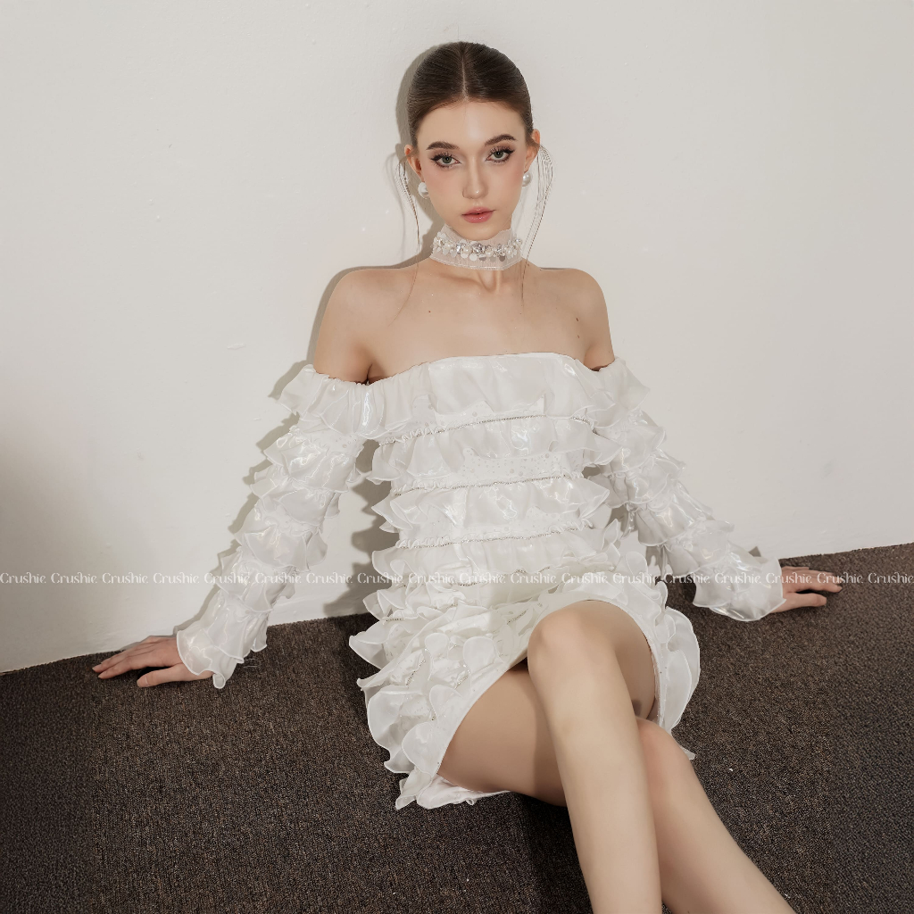 Váy đầm dự tiệc Crushie dáng ôm đính quanh thân váy thủ công - độc quyền Crushie Ophelia Dress