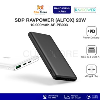 Sạc dự phòng RAVPower (ALFOX) AF-PB003 10.000mAh PD3.0, QC3.0, 2 cổng 20W | Bảo hành 6 tháng