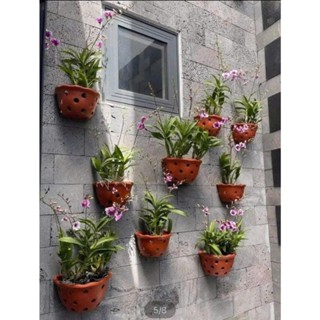 Chậu ốp tường trồng cây, hoa- Chậu treo tường trồng cây gốm sứ Bát Tràng bền đẹp | Living Decor