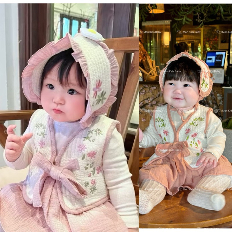bodysuit Hanbok cho bé gái, body trẻ em hình tết, bộ đồ cho bé sơ sinh kid.vnxk