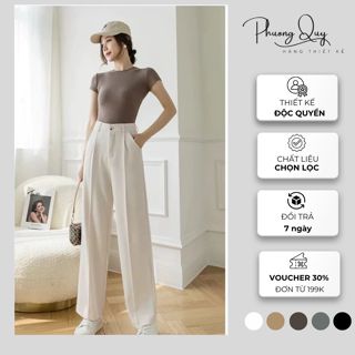 [Q03] Quần ống rộng nữ, quần ống suông nữ, quần dài nữ lưng cao chất vải trượt hàn không nhăn