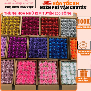 Combo 200 bông Hoa HỒNG NHŨ,hoa NHŨ KIM TUYẾN Đỏ cao cấp dùng bó hoạ 