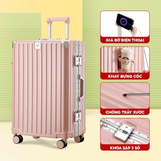   TẶNG BỌC VALI ❤️  Vali khung nhôm Có cổng sạc USB khay để nước 2 ngăn khoá kéo kín và có ngăn để đồ ẩm ướt 