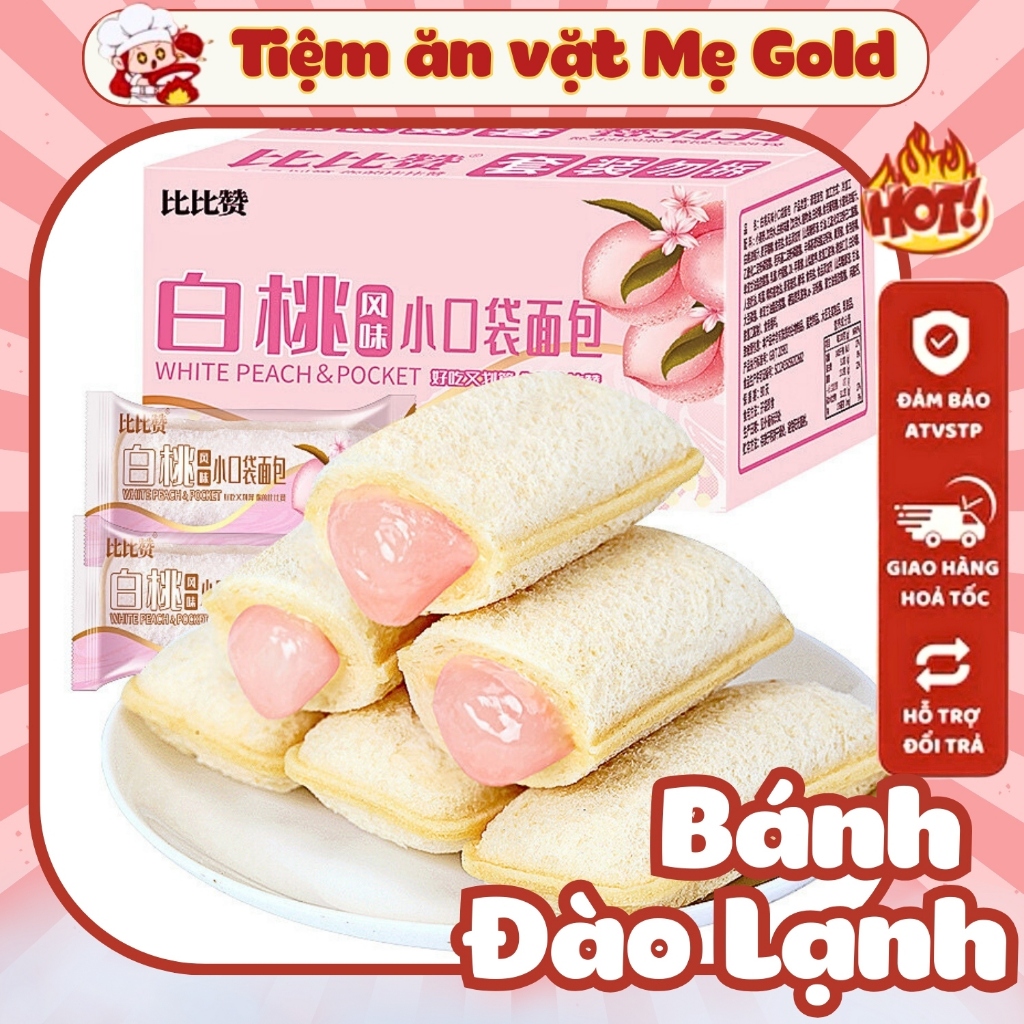Bánh Sữa Chua Kem Đào Đài Loan Mới, Bánh Mì Sữa Chua Đài Loan Kem Đào Lạnh, Tiệm Ăn Vặt Mẹ Gold