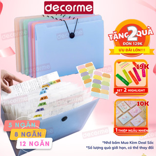Túi đựng tài liệu Mono khóa KB, bìa kẹp nhiều ngăn khổ A4 DecorMe ngăn khóa KB phối màu
