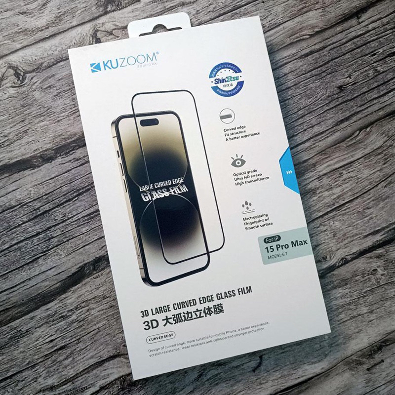 Kính cường lực HD trong chính hãng KUZOOM cho iPhone Xsm/11/12/13/14/15/17promax