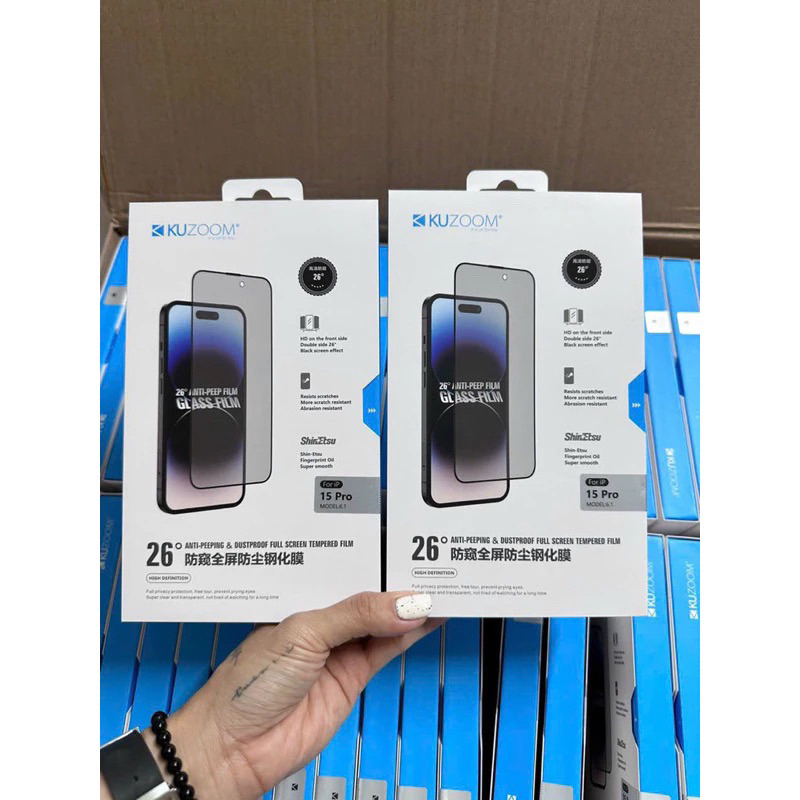 Kính cường lực chính hãng KUZOOM chống nhìn trộm cho iphone xm111213141516promax