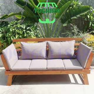 Ghế gỗ sofa giường daybed size lớn xuất Âu gỗ cao cấp chuyên dụng ngoài trời, ghế bao gồm nệm