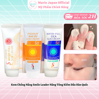  Kem Chống Nắng Smile Leader Sun Cream SPF50 Nâng Tông Kiềm Dầu Hàn Quốc Tuýp 60ml - Marie Japan 