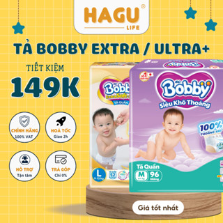 [SP Có Voucher LiveX] Tã/Bỉm quần Bobby Siêu khô thoáng Ultra+ siêu nhiều miếng đủ size M/L/XL/XXL cho bé từ 6 đến 25kg