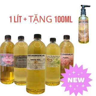   MUA 1 TẶNG 1  Tinh Dầu Massage Body 1000ml Có Vòi – Dưỡng Ẩm Thư Giãn – Quà Tặng 100ml Tinh Dầu Oliu Cho Da Nhạy Cảm 