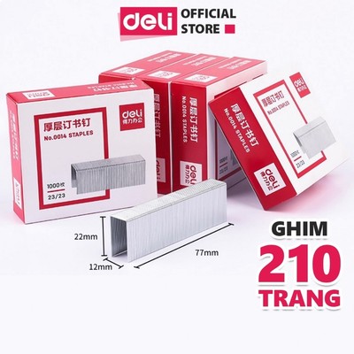 Ghim Cỡ Đại Kim Bấm Chuyên Dùng Văn Phòng Deli 23/23 tối đa 210 đến 240 Tờ A4 Cho Dập Ghim Cỡ Lớn