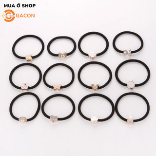 Combo 10 dây chun buộc tóc Hàn Quốc - Thun cột tóc dây đen nhiều hình dễ thương