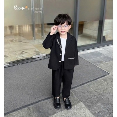 Set vest Beemo (không kèm áo) in chữ vải text hàn mặc đi chơi, sự kiện cho bé từ 9-24kg 22349B