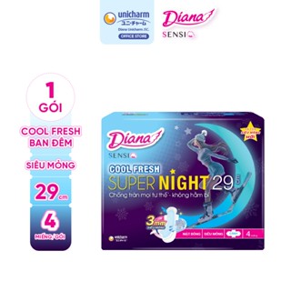 Băng vệ sinh Diana Sensi Cool Fresh Night 29cm 4 miếng/gói