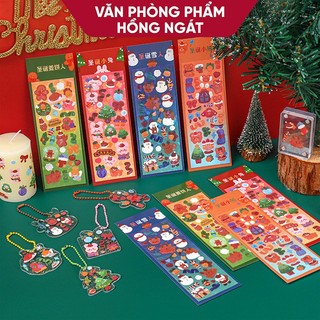  Sticker cute 3D chủ đề giáng sinh hình dán cute trang trí sổ mũ bảo hiểm đồ dùng học tập làm quà noel N027 