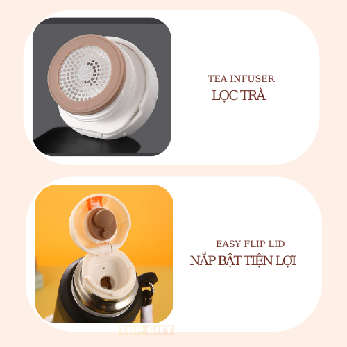 Bình giữ nhiệt BN1000 TopGifts khắc tên dung tích 1000ml SUS316 có quai xách tiện lợi | BigBuy360 - bigbuy360.vn