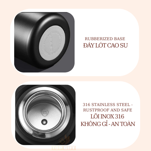 Bình giữ nhiệt BN1000 TopGifts khắc tên dung tích 1000ml SUS316 có quai xách tiện lợi | BigBuy360 - bigbuy360.vn