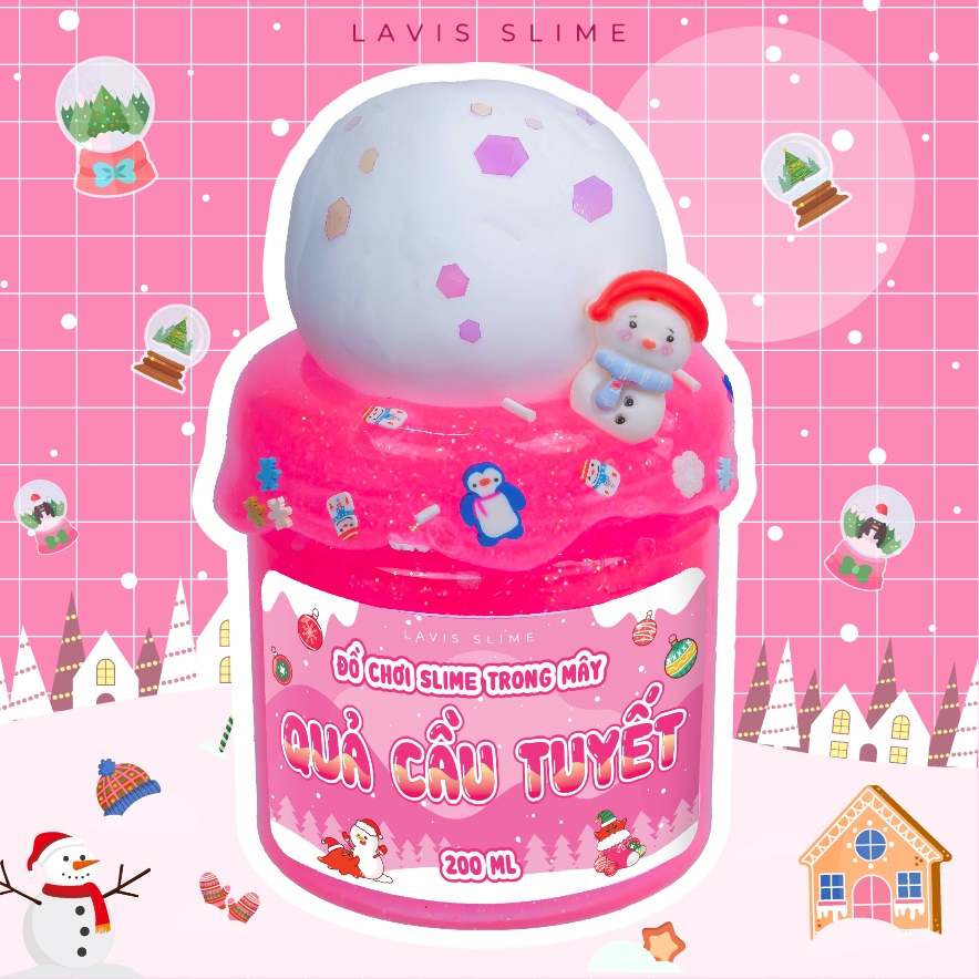 LAVIS SLIME - Đồ Chơi Slime Quả Cầu Tuyết Có Tặng Kèm Charm Cốm Giáng Sinh 2024
