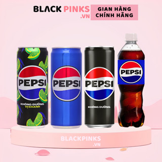   Lốc 6 lon chai  Nước ngọt Pepsi Cola vị chanh phúc bồn tử không calo lon 320ml chai 390ml 600ml 1.5L 