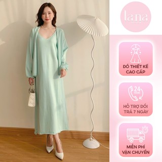  Set Áo váy thiết kế Lana gam màu xanh ngọc tiểu thư sang và nữ tính - SV3969 