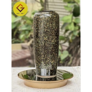  lọ hoa dáng lu cao 36cm 45cm 50cm cắm hòa cành đào lựu tết mộc ganh Gốm Plus bom chân vuông Bát Tràng cắm tuyết mai 