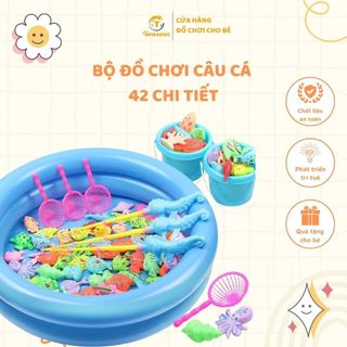  Đồ Chơi Trẻ Em Câu Cá Phao Tròn TOMKAKIDS 42 Chi Tiết Kèm 2 Xô Bằng Nhựa An Toàn Cho Bé Trai,Bé Gái|CCPT 