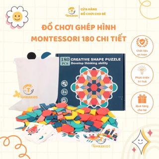 Đồ Chơi Trẻ Em Ghép Hình Montessori 180 Chi Tiết TOMKAKIDS Phát Triển Tư Duy Cho Bé Trai,Bé Gái|LG180