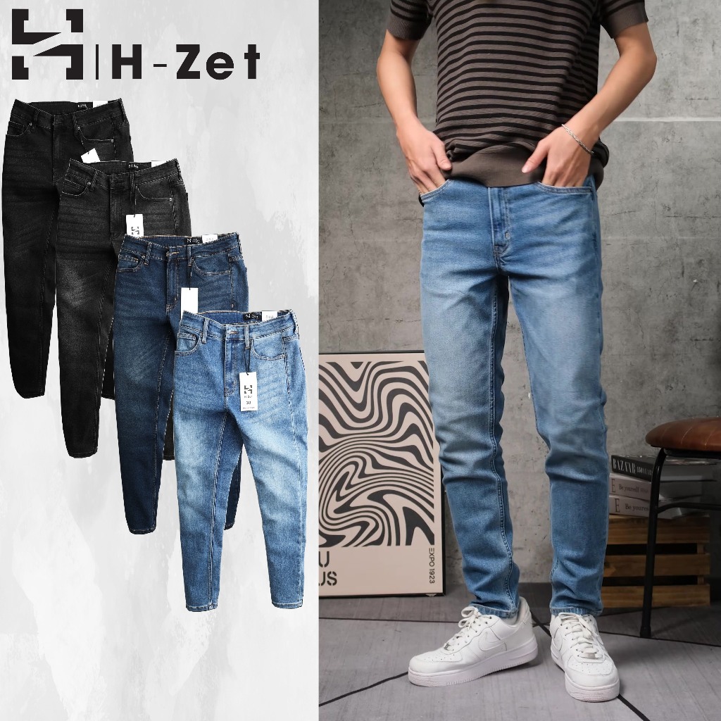 Quần jean dài nam form slimfit H-ZET với chất vải jean cao cấp co giãn thoải mái JEAN 01