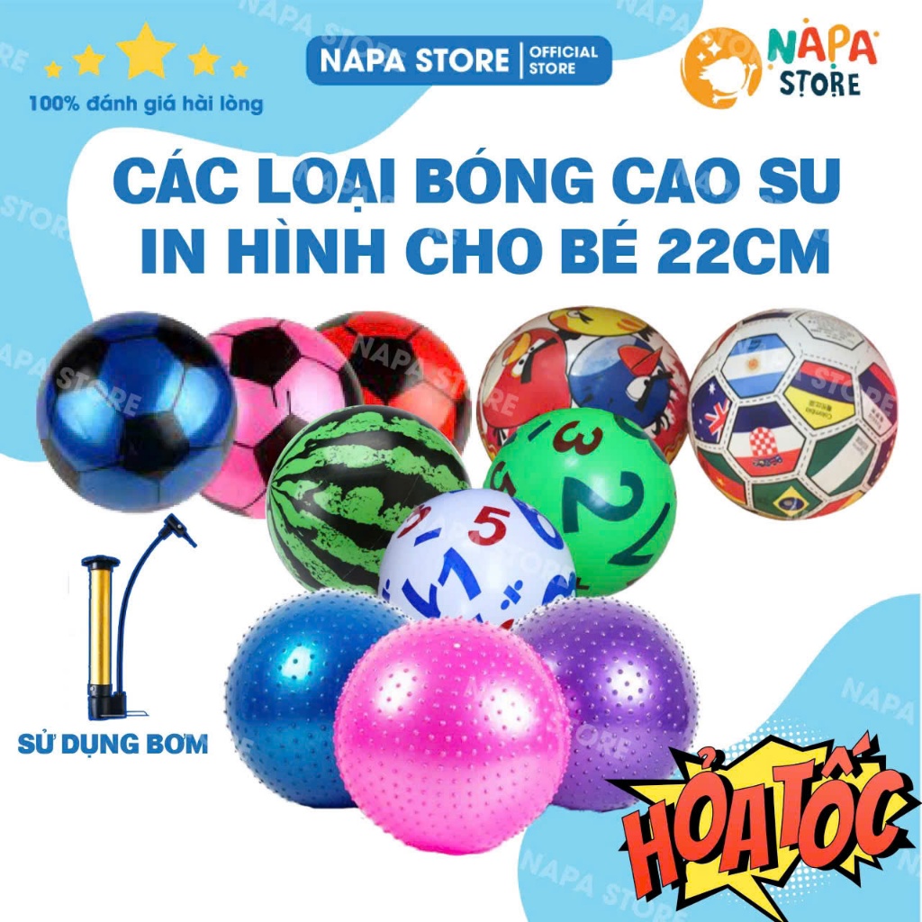 Bóng Đá Cao Su Cho Bé In Hình Ngộ Nghĩnh Đáng Yêu - Đường Kính Khoảng 20-22cm