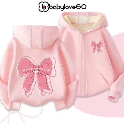 Áo khoác nỉ bé gái BabyloveGO áo khoác nỉ cho bé in hình dễ thương độc đáo